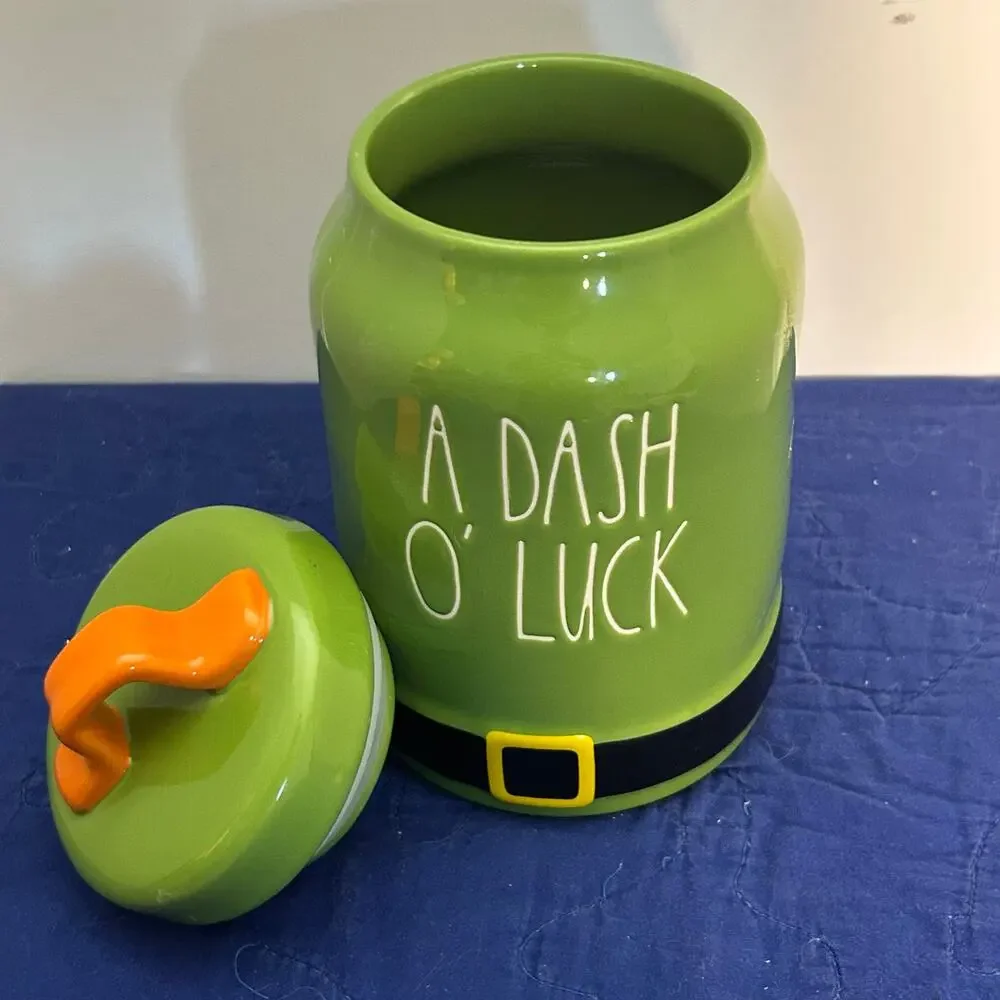 Rae Dunn St Patrick’s Day Mug Set Lucky Kiss Me + Cookie Jar Green Holiday